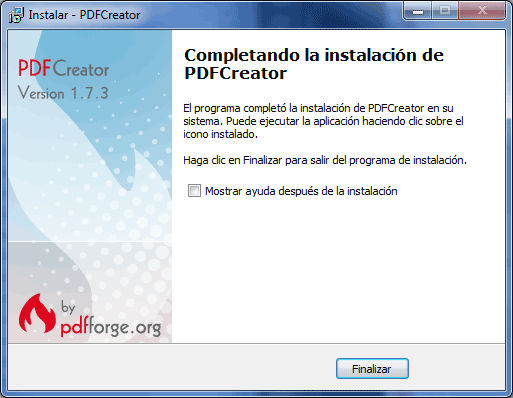 Instalación PDFCreator
