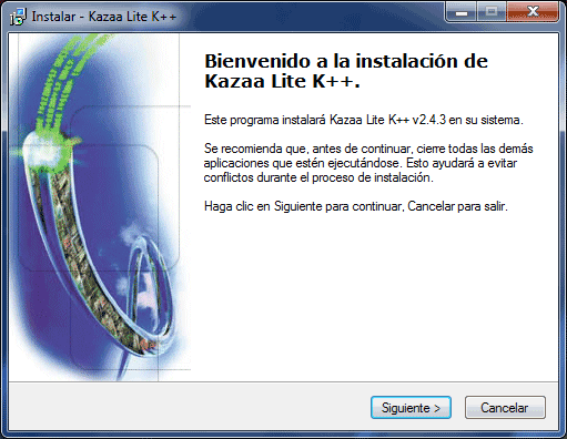 Instalación Kazaa Lite K++
