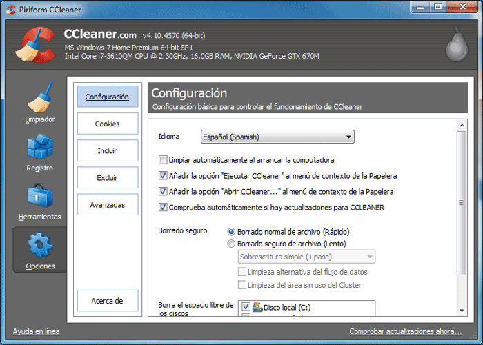 Cómo instalar y configurar CCleaner