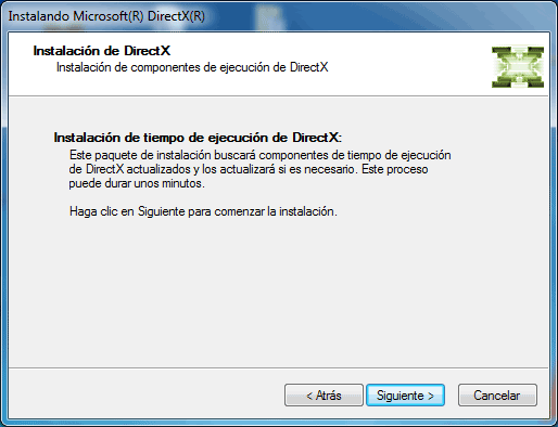 Instalación DirectX 11